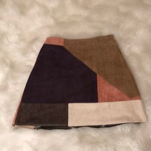 High quality suede block skirt